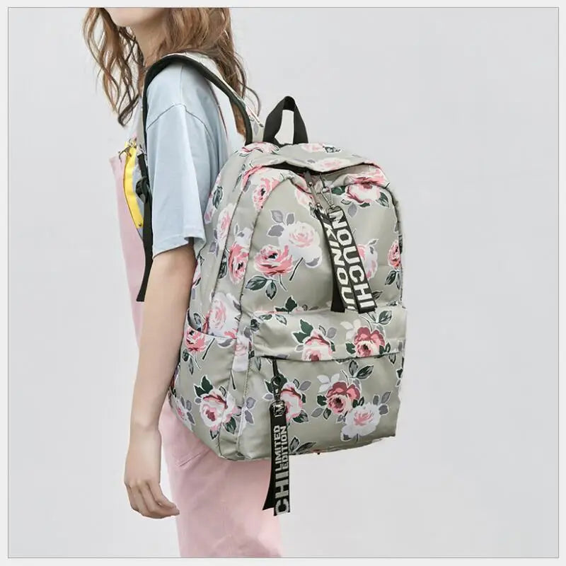 FengDong chinese style floral school backpack flowers backpacks for teenage girls school bags laptop computer bag schoolbag gift