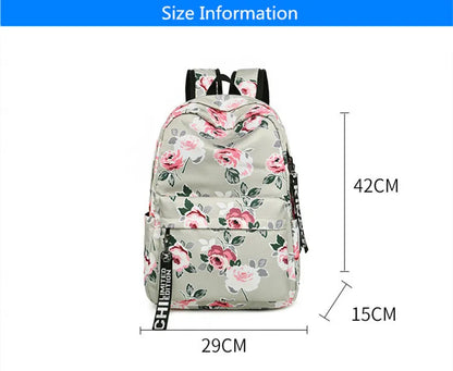 FengDong chinese style floral school backpack flowers backpacks for teenage girls school bags laptop computer bag schoolbag gift