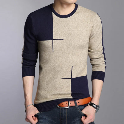 Liseaven Men Casual Pullover Sweater Fashion O Neck Knitwear Long Sleeve Male Pullovers