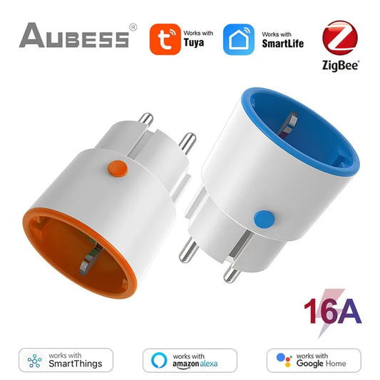 16A Tuya ZigBee 3.0 Smart Power Plug EU Smart Socket Energy Monitor Outlet Wireless Voice Remote Control Alexa Google Home