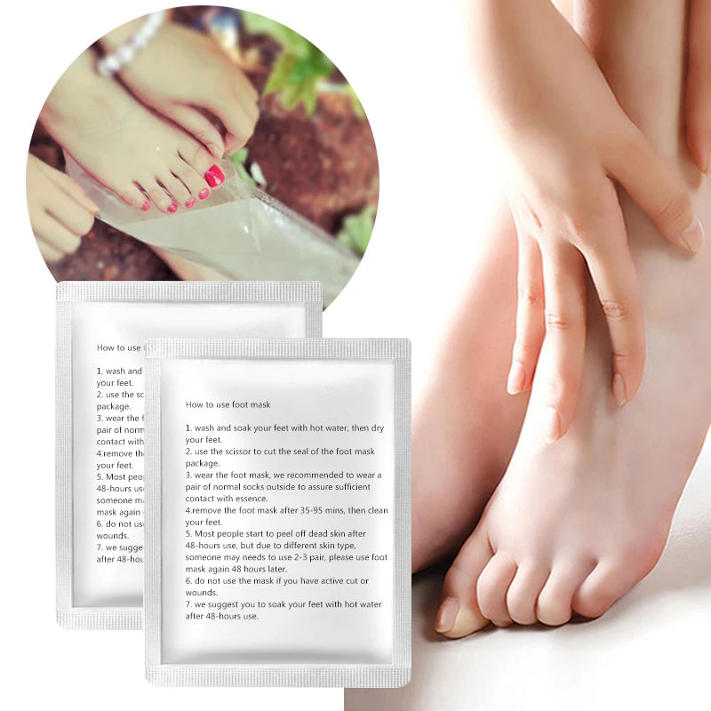 2pair=4pcs Foot Mask for Legs Peel Dead Skin Exfoliating Foot Mask Cream Socks for Pedicure Cracked Heels Foot Peeling Mask