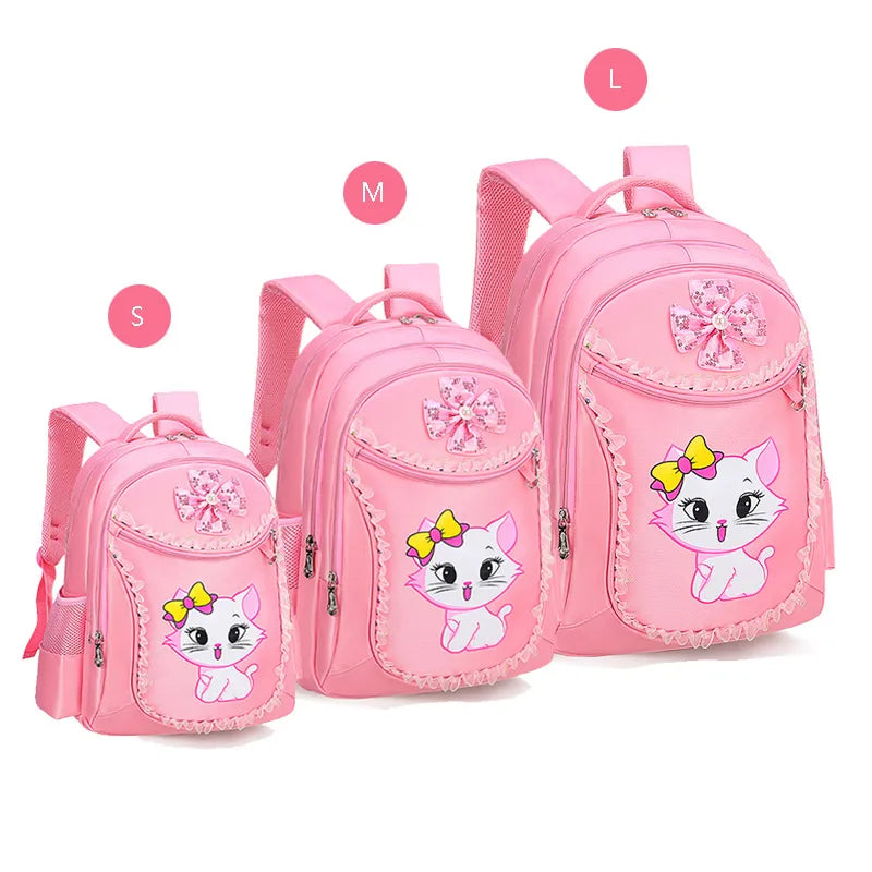 3 Pieces Pink Cat Children Backpack School Bags for girls Cartoon Kid Backpack Kitty Printing Bookbag mochilas escolares infanti