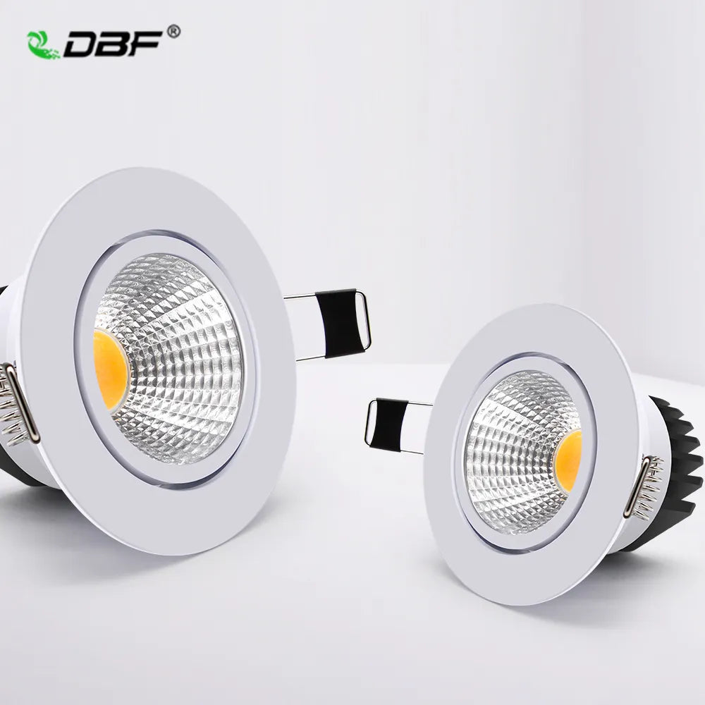 [DBF]Super Bright Recessed LED Dimmable Downlight COB 5W 7W 10W 12W 3000K LED Ceiling Spot Light LED Ceiling Lamp AC 110V 220V