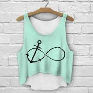 ZHBSLWT multicolor T-Shirts 3D Print women tank tops & camis printed sleeveless vest girls summer short crop tops irregular