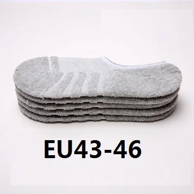 6pcs=3pairs/lot men's invisible towel style cotton Socks stripe boat anti slip high qualtiy new Plus big size EU43-46