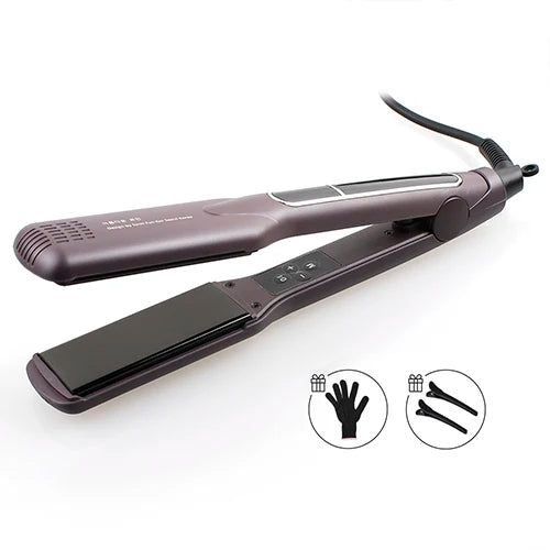 Korean Hair Straightener Keratin Treatment Floating Wide Plate Ceramic Flat Iron Dual Voltage Hair Curling Iron Salon Styler