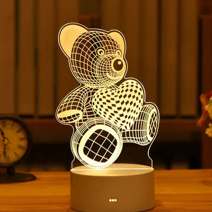 Romantic Love 3D Lamp Acrylic Led Night Lights Children's Table Lamp Christmas Neon Sign Lights Valentine's Day Birthday Gifts