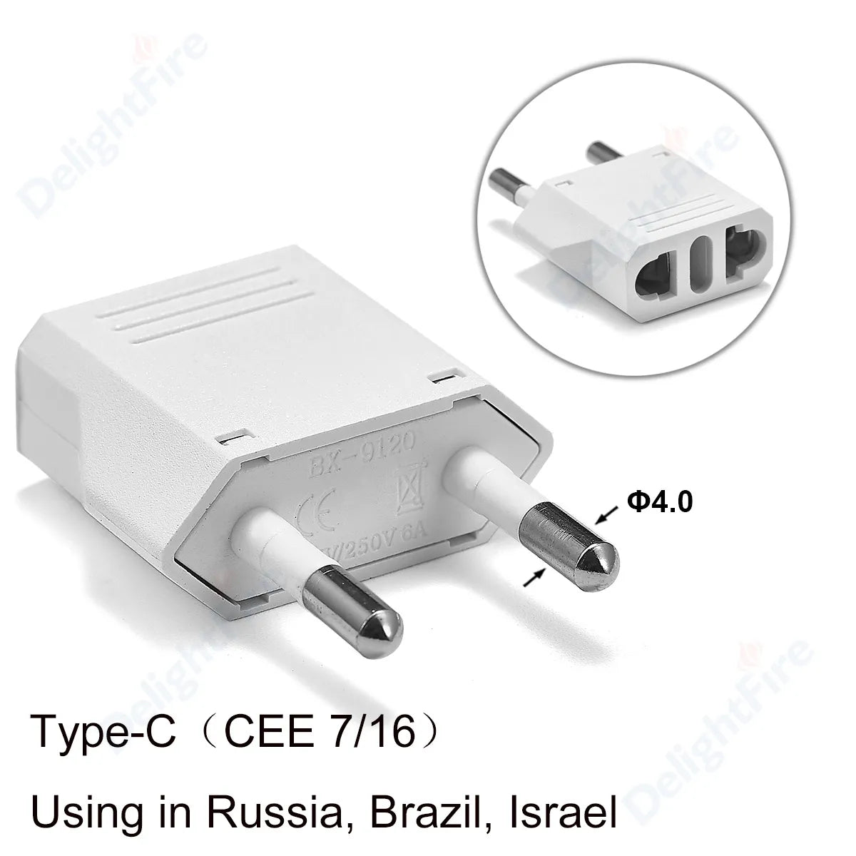 EU Plug Adapter Travel Adapter CN US To EU KR Brazil Israel Black/White Power Adapter Electrical Plug Converter Sockets Outlet