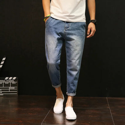 High Quality 2022 Spring Summer Casual Washing Vintage Hip Hop Student Teenagers Thin Jeans Men Loose Harem Pants Male