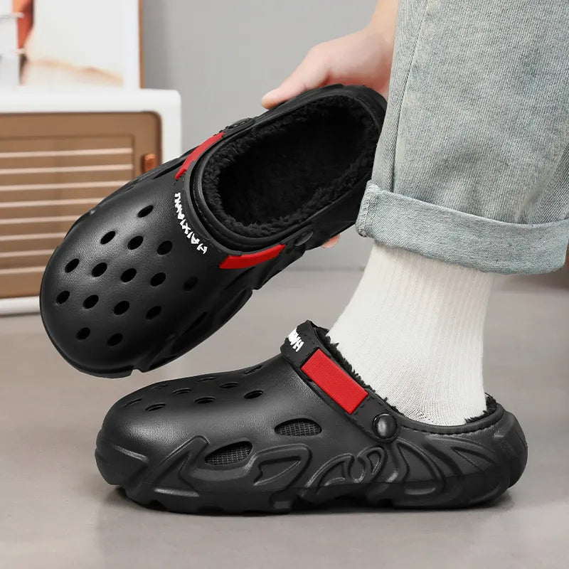 Winter Men Women Slippers Warm Furry Slippers Couples Concise Indoor Home Cotton Shoes Casual Fluffy Slides Plush Fur Clogs 45