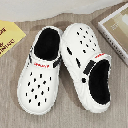 Winter Men Women Slippers Warm Furry Slippers Couples Concise Indoor Home Cotton Shoes Casual Fluffy Slides Plush Fur Clogs 45
