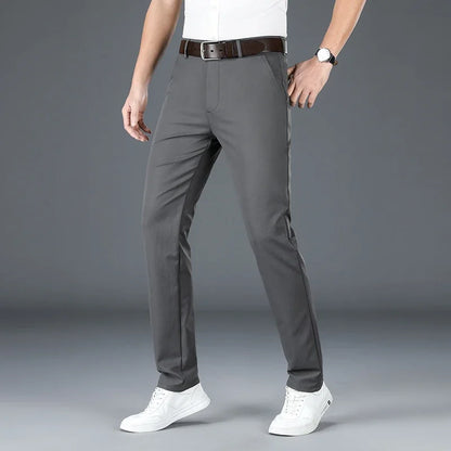 2022 Men's Spring Summer Fashion Business Casual Long Pants Suit Pants Male Elastic Straight Formal Trousers Plus Big Size 30-40