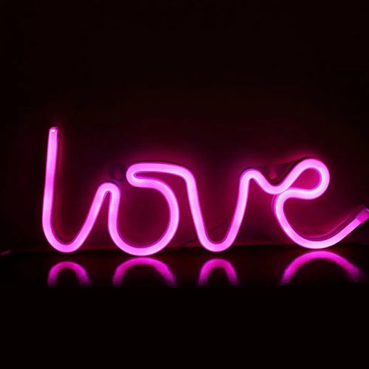 Practical Neon Sign Decor Adorable Appearance Neon Lamp Energy-Saving Love Shape LED Neon Sign Light  Extremely Safe