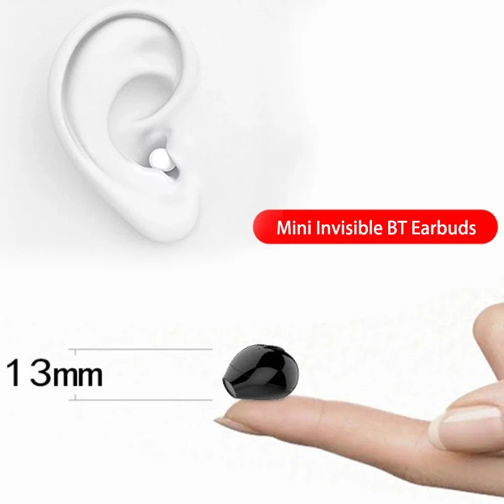 Invisible Earphones Mini Headphones Bluetooth TWS Wireless Touch Gaming NFC Semi-In-Ear Earbuds Noise Reduction Sports Headset