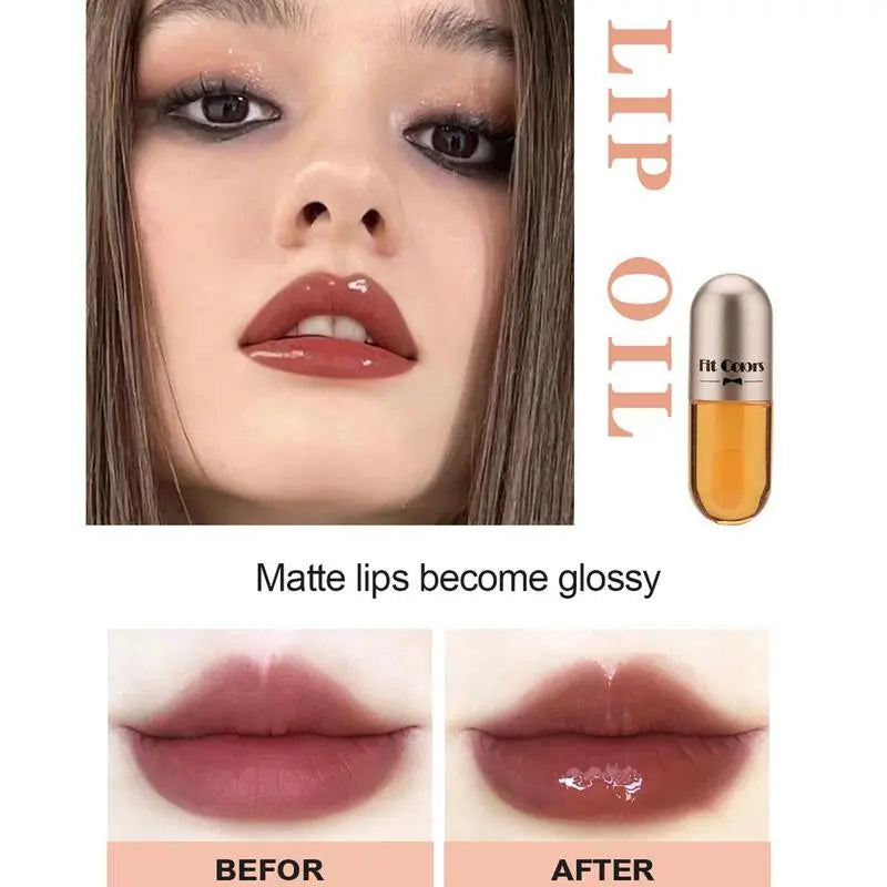 Lip Oil Day Night Instant Volume Plumper Oil Clear Mint Lip Balm Moisturizer Reduces Thin Lip Line Cosmetic Lip Gloss Lip Serum