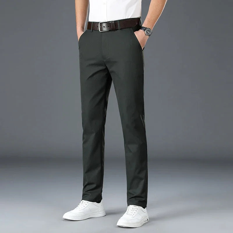 2022 Men's Spring Summer Fashion Business Casual Long Pants Suit Pants Male Elastic Straight Formal Trousers Plus Big Size 30-40