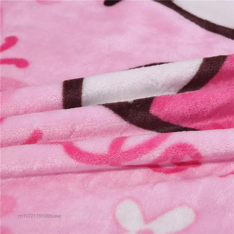 Sanrio Hello Kitty Four Seasons Universal Blanket Children Small Quilt Cover Girls Windproof Soft Plush Multifunctional Blanket