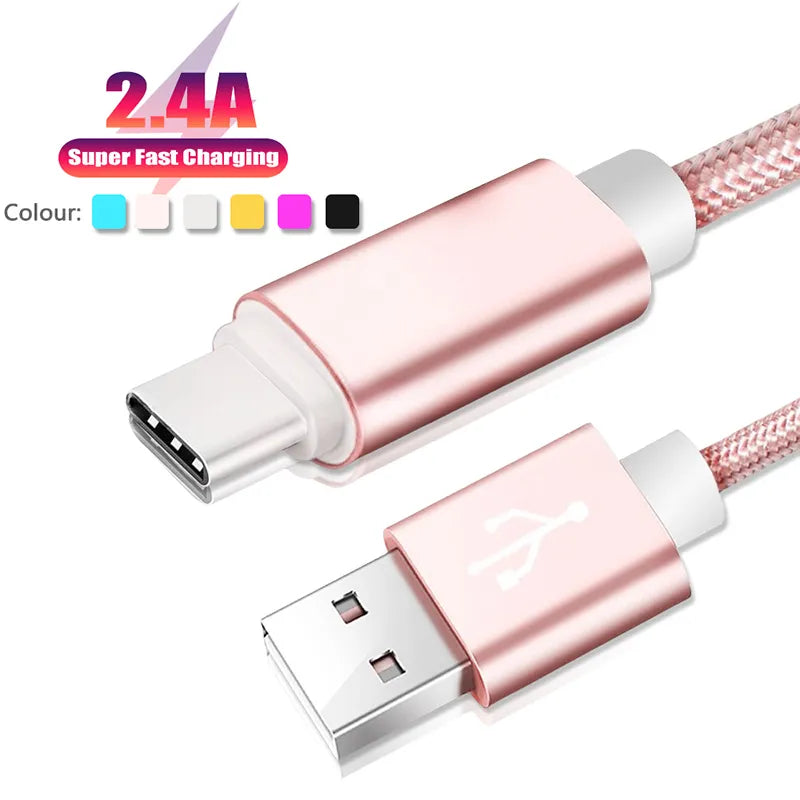 1M 2M 3M USB Type C Cable Mobile Phone Fast Charging Data Mirco Type-C Charger Cord For Xiaomi 12 11 Samsung S22 POCO M5 Redmi