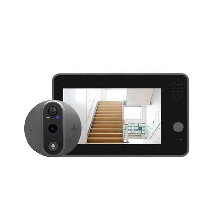 Tuya Smart 1080P WiFi Door Bell Peephole Camera Viewer Home Security Two-way Audio Night Vision 4.3' FHD Video Doorbell Camera