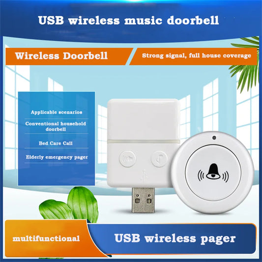 Wireless Outdoor Doorbell RF433Mhz Wireless Bell For Home 30 Songs Waterproof Remote USB Smart Door Bell Security Alarm