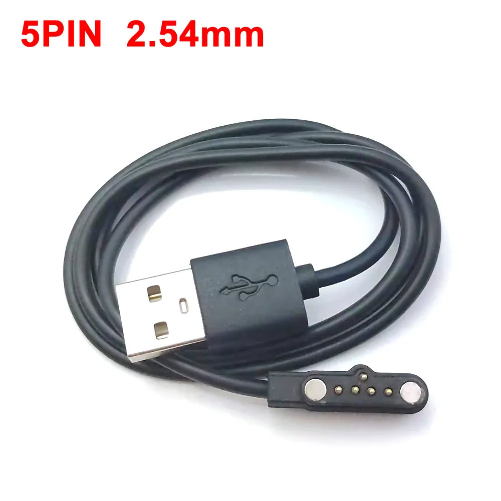 1pcs 5 pin Pogo Magnet Cable for Kids Smart Watch Charging Cable USB 2.54mm Charge Cable for A20 A20S TD05 V6G Magnetic Charger