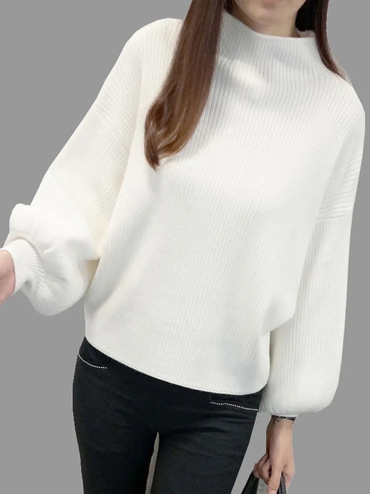 2022 New Winter Women Sweaters Fashion Turtleneck Batwing Sleeve Pullovers Loose Knitted Sweaters Female Jumper Tops