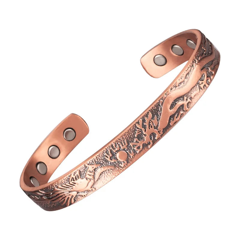 Matte Copper Magnetic Bracelet Men\\\\'s Arthritis Adjustable High Magnet Men\\\\'s Cuff Bracelet Magnetic Health Jewelry