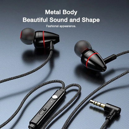 EARDECO Earphone With Microphone 3.5mm Wired Headphones Bass Stereo With Mic Earphone Earbuds Mobile Headphone Headset Sport