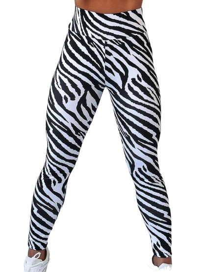 New Gym Wear Sports Black White Leopard Printed Leggings Women Soft Workout Fitness Leggins Outfits Yoga Pants High Waist Tight