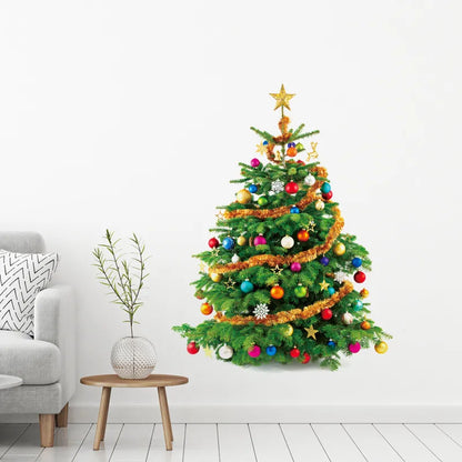New Christmas Tree Wall Stickers For Living Room Kids Room Home Decoration Wall Decals For Glass Window Shop Showcase Home Decor