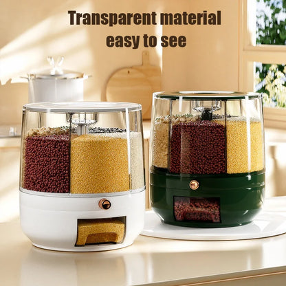 Home Food Storage Container Rotatable Rice Barrels Sealed Cereal Dispenser Rice Tank Grain Box Kitchen Food Storage Container