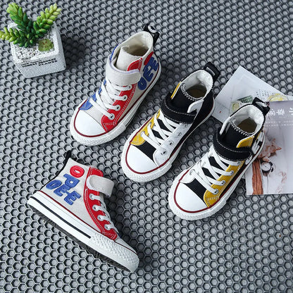 Kids Shoes Canvas High Top Children's Sneakers Boys Girls Casual Shoes Korean Breathable Student Sport Shoes Sapato Infantil