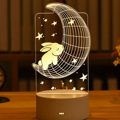 Romantic Love 3D Lamp Acrylic Led Night Lights Children's Table Lamp Christmas Neon Sign Lights Valentine's Day Birthday Gifts