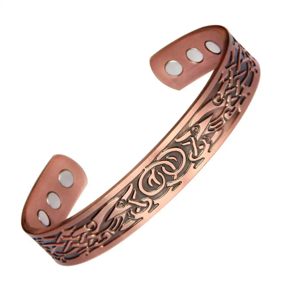 Matte Copper Magnetic Bracelet Men\\\\'s Arthritis Adjustable High Magnet Men\\\\'s Cuff Bracelet Magnetic Health Jewelry