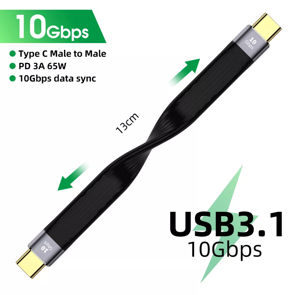 ANMONE USB 4.0 3.1 Cable Type C 60W 100W Fast Charging Cable Short Mobile Phone Charger Cord 10Gbps 40Gbps Data Cable for Xiaomi