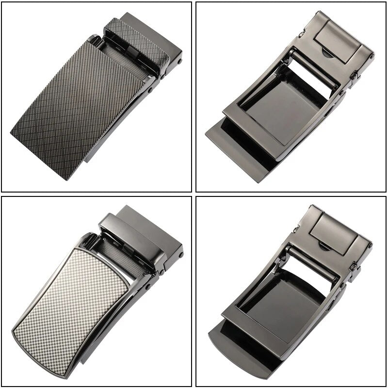 VATLTY 31mm Leather Belts for Men Alloy Automatic Buckle Without Holes Men Brown Belt Natural Cowhide Suit Belt Male