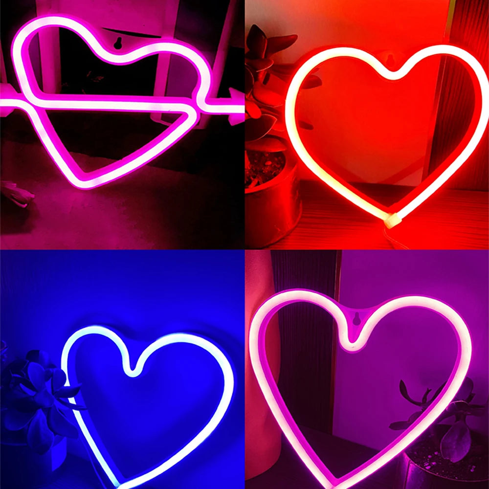 Night Light LED Love Neon Lamp Valentine's Wedding Proposal Birthday Confession Mother's Day Gift Camping Decoration Lighting