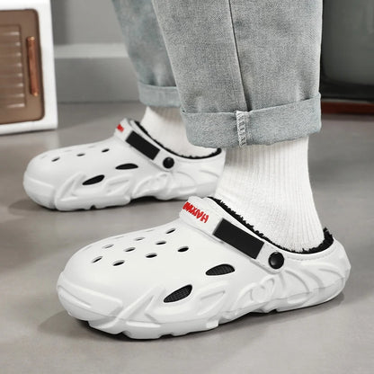 Winter Men Women Slippers Warm Furry Slippers Couples Concise Indoor Home Cotton Shoes Casual Fluffy Slides Plush Fur Clogs 45