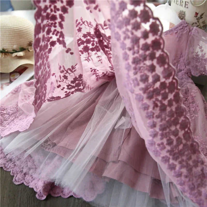 Summer Girl Dress Casual Baby Girls Clothes Kids Dresses For Girls Lace Flower Wedding Gown Children Birthday Party School Wear