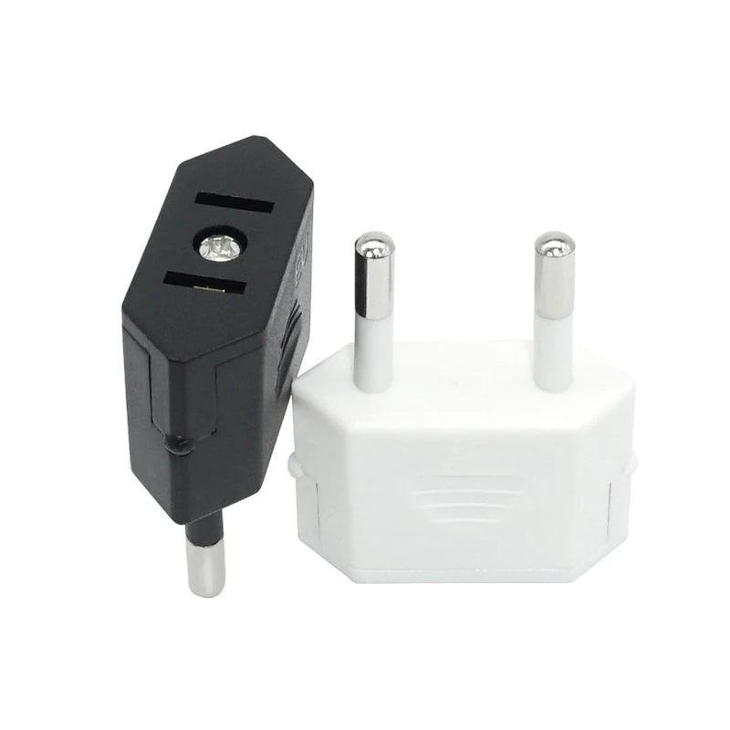 US Jack To EU Plug Outlet Travel Charger Power Socket Adapter USA To Europe European Regulation Charging Converter Plug