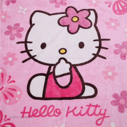 Sanrio Hello Kitty Four Seasons Universal Blanket Children Small Quilt Cover Girls Windproof Soft Plush Multifunctional Blanket