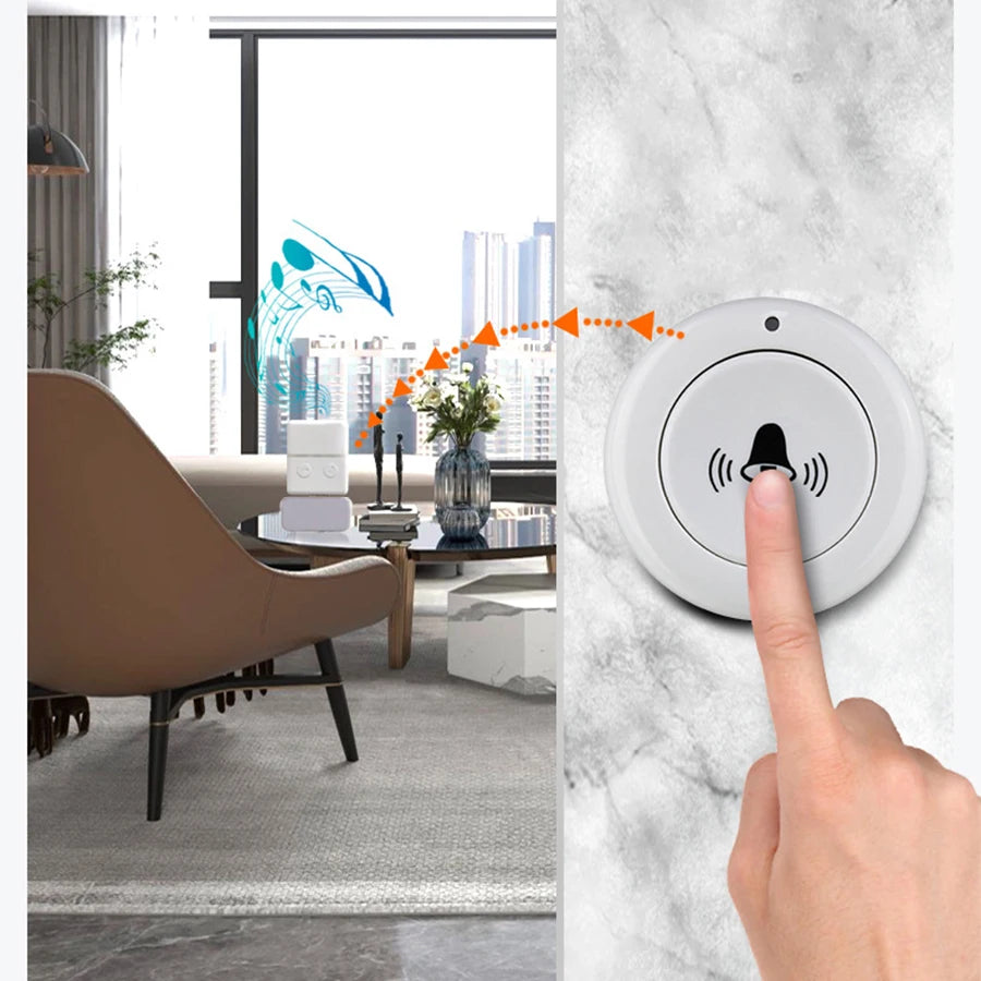 Wireless Outdoor Doorbell RF433Mhz Wireless Bell For Home 30 Songs Waterproof Remote USB Smart Door Bell Security Alarm