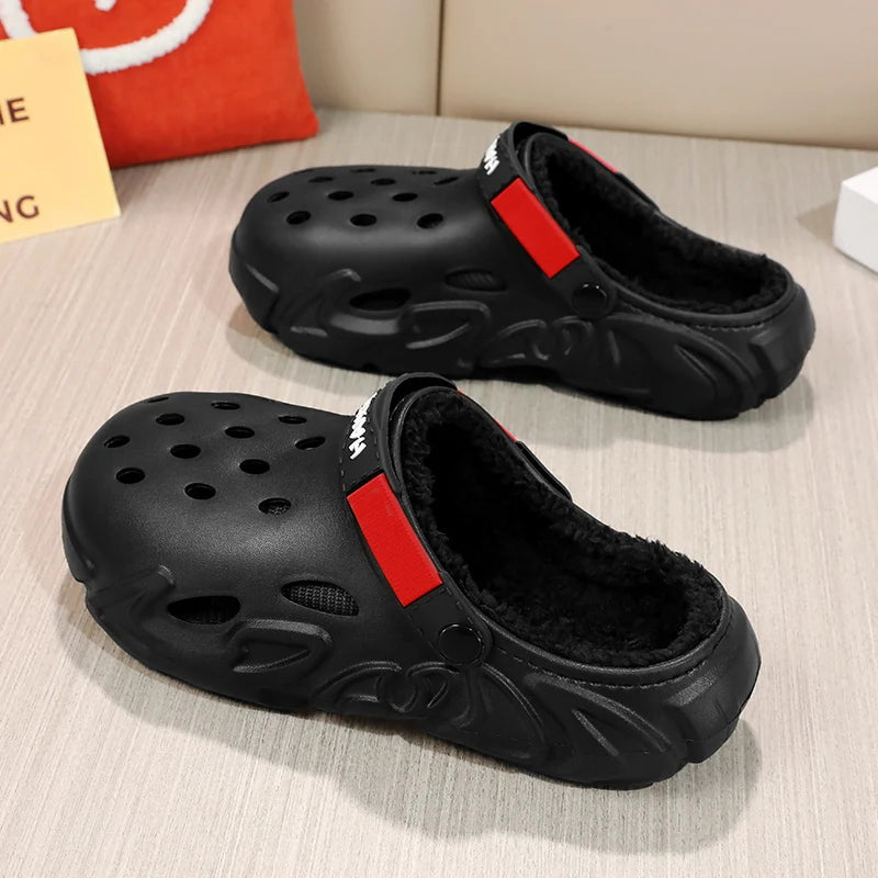 Winter Men Women Slippers Warm Furry Slippers Couples Concise Indoor Home Cotton Shoes Casual Fluffy Slides Plush Fur Clogs 45