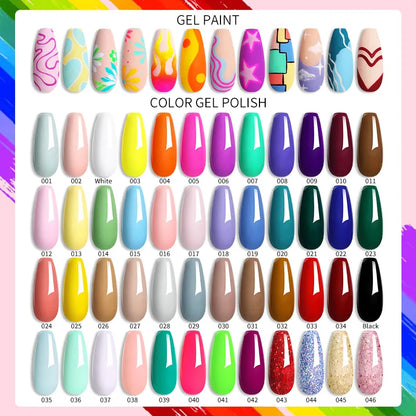 LILYCUTE 48 Colors Mud Gel Full Coverage Colorful Paint Gel DIY Creamy Texture Nail Gel Polish Manicure Varnishes Solid UV Gel