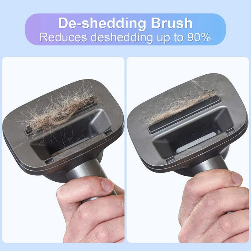2-In-1 Dog Grooming And Deshedding Vacuum Brush Kit For Dyson V7 V8 V10 V11 V12 V15 Vaccum Cleaner Parts For Dog And Cat Hair