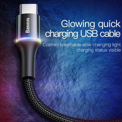 Baseus USB Type C Cable 3A Fast Charging Cord USB-C Charger Wire Mobile Phone USBC Type-C Cable For Samsung Xiaomi Redmi Huawei