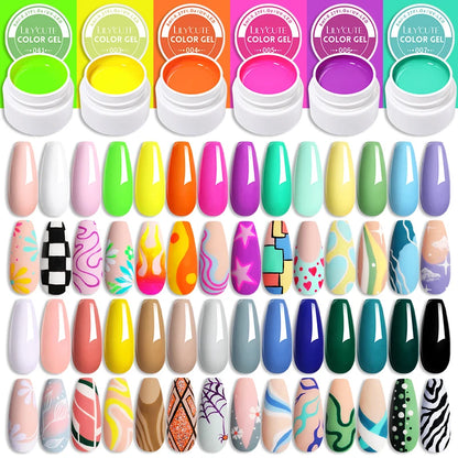 LILYCUTE 48 Colors Mud Gel Full Coverage Colorful Paint Gel DIY Creamy Texture Nail Gel Polish Manicure Varnishes Solid UV Gel
