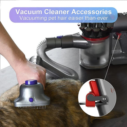 2-In-1 Dog Grooming And Deshedding Vacuum Brush Kit For Dyson V7 V8 V10 V11 V12 V15 Vaccum Cleaner Parts For Dog And Cat Hair