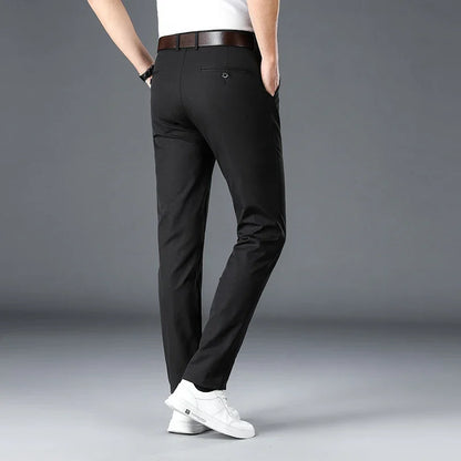 2022 Men's Spring Summer Fashion Business Casual Long Pants Suit Pants Male Elastic Straight Formal Trousers Plus Big Size 30-40