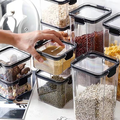 10pcs/set Kitchen Storage Container 1800ml/1300ml/700ml/460ml cereal dispenser Food Storage Containers with Lids BPA Free